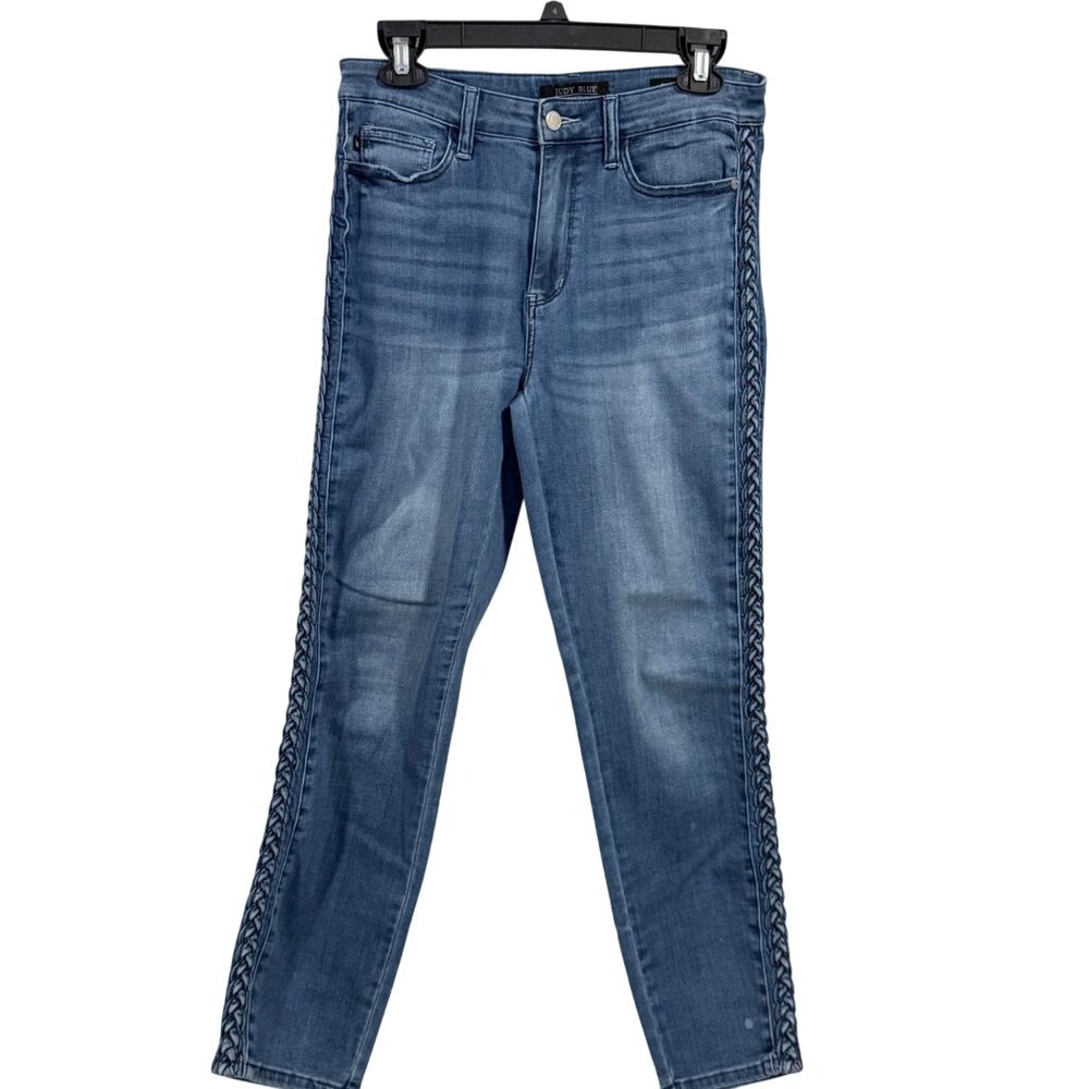 Judy Blue Jeans Relaxed Fit Side Braid Detail Jeans Size 9‎ / 29